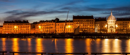 Nantes panorama across Loire River