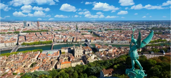 Panorama di Lione dalla collina di Fourvière